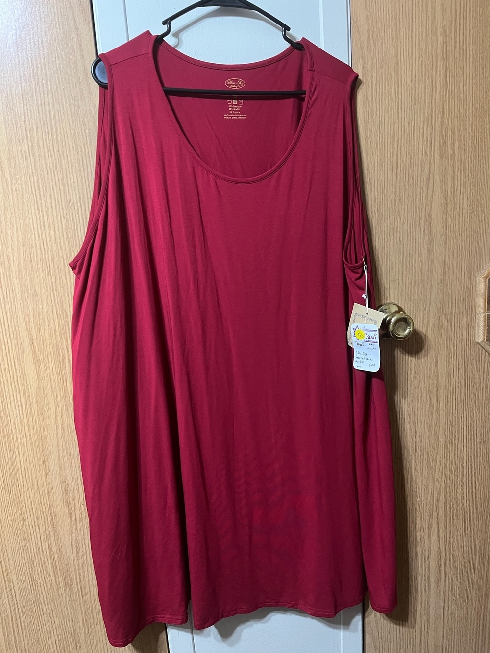 Blue Sky Women's Sleeveless Tank Tunic - Red